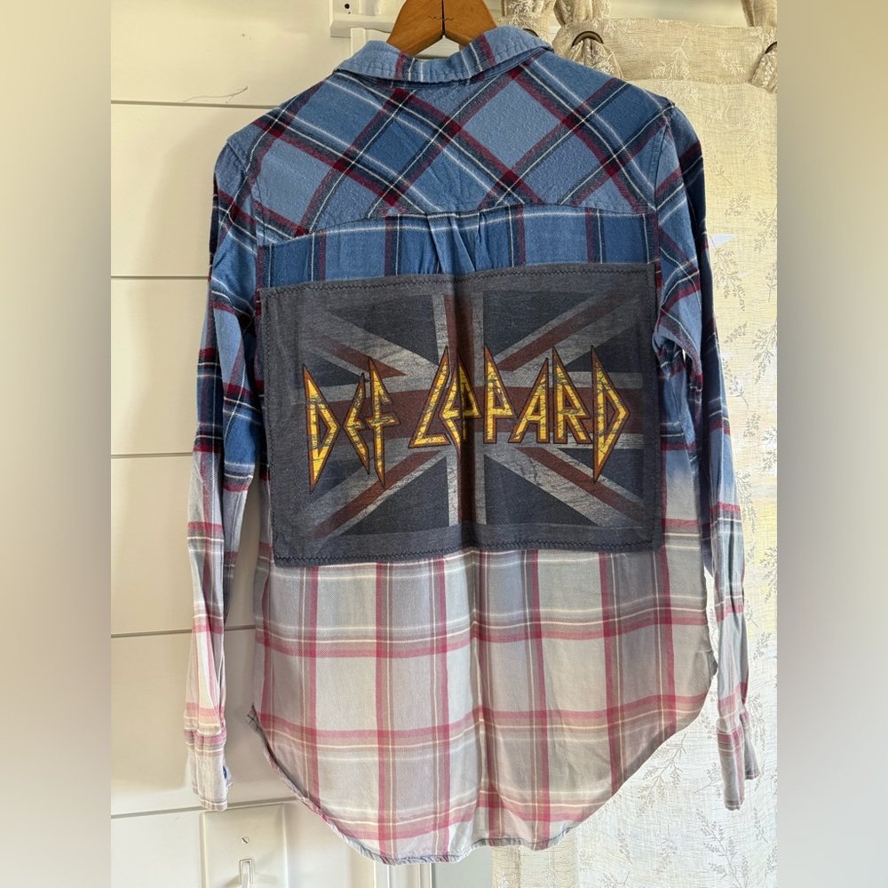 Def Lepard Up-Cycled Flannel